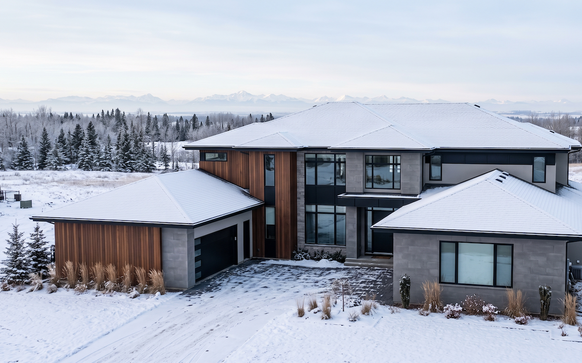 a modern Alberta home with a high-quality roof